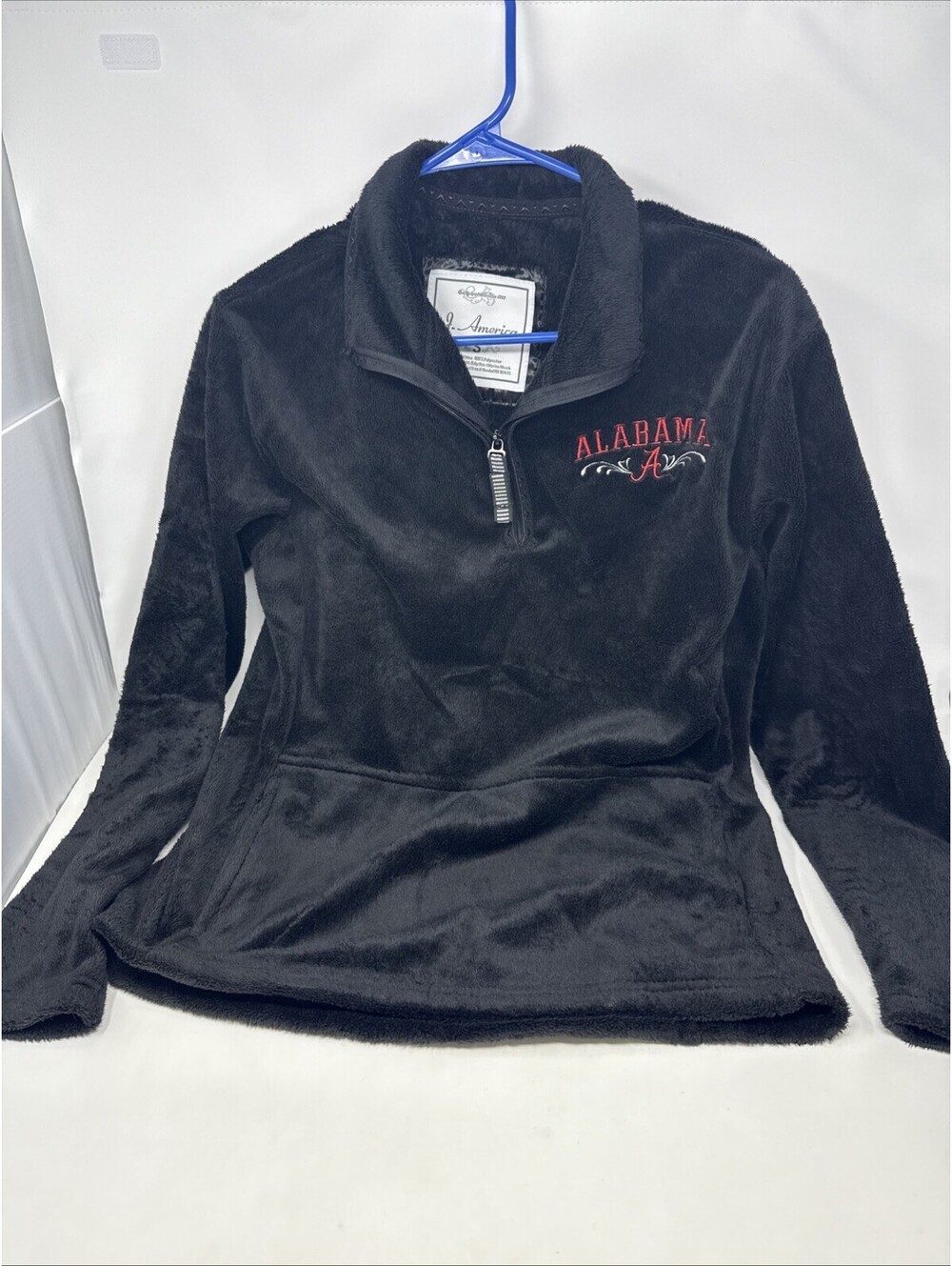 J. America Black Alabama Quarter Zip Super Soft Sweatshirt Size Small